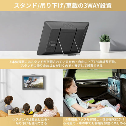 ポータブルテレビ テレビ小型 17インチ [DVDプレイヤー付き]大画面 リモコン付き 高齢者向け HDMI端子搭載